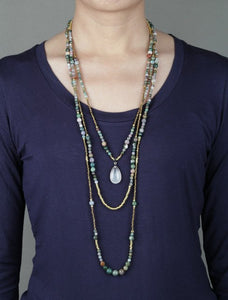 Beautiful Multi-layered Semi-precious Stone Necklace