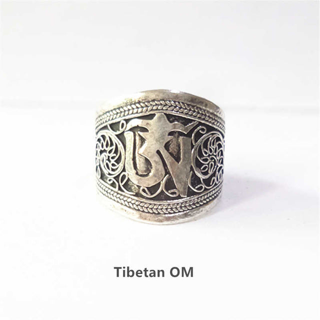 Beautiful Carved Tibetan Mantra Rings -  5 unique messages available