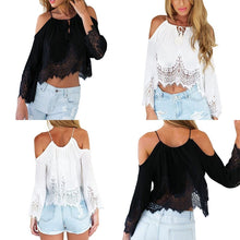 Off-Shoulder Lace Crop Blouse