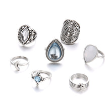 7PC Vintage Inspired Bohemian Ring Set