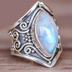 Natural Moonstone Marquise Ring